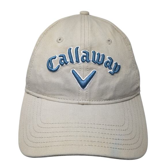 Callaway Slideback Baseball Cap Beige One Size Adjustable Embroidered 6 Panel - Picture 1 of 9